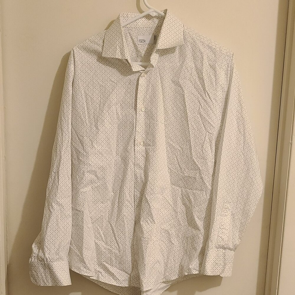 NORDSTROM RACK Trim Fit Pattern Dress Shirt Non Iron 16 32/33
